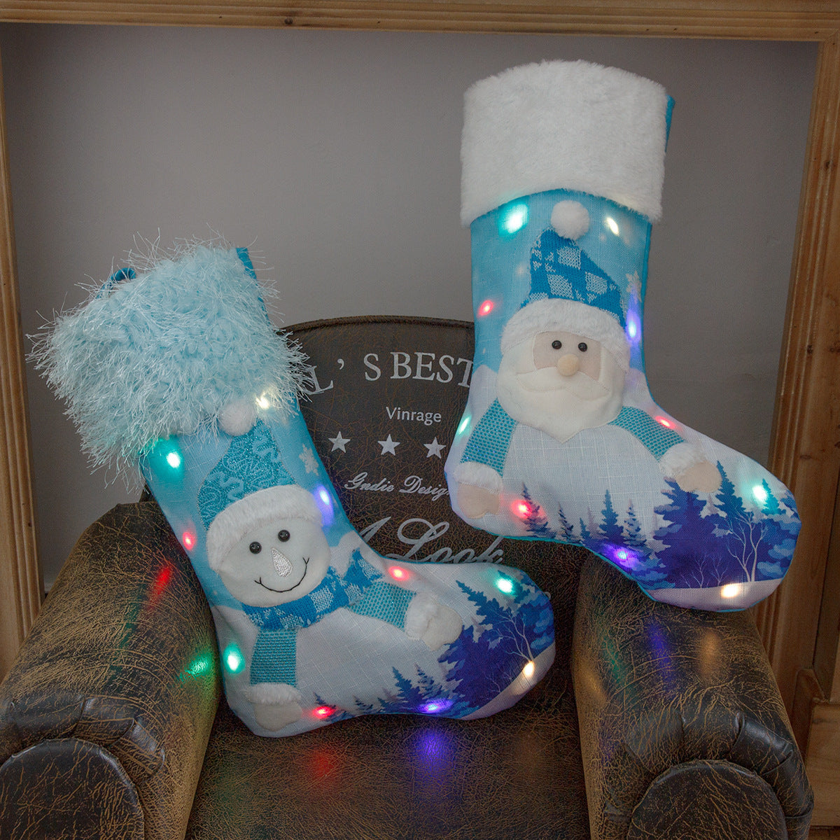 New Year Christmas Decor For Home Glowing Large Christmas Socks Gift Candy Bag With Lights Christmas Ornaments New Year Christmas Decor For Home Glowing Large Christmas Socks Gift Candy Bag With Lights Christmas Ornaments